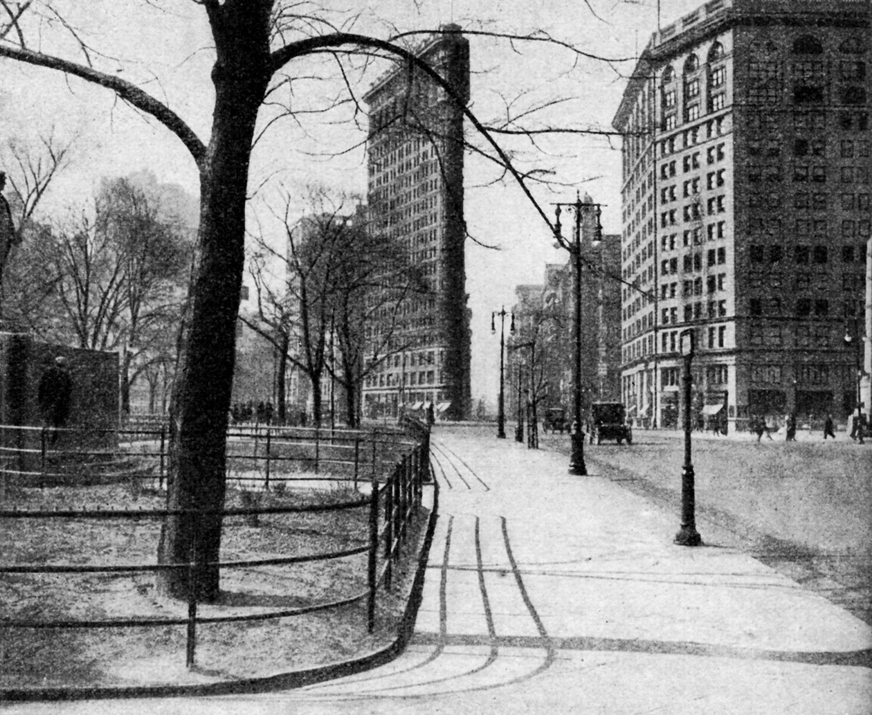 Edifício Flatiron e Madison Square, Nova York, EUA, c1930s de Ewing Galloway
