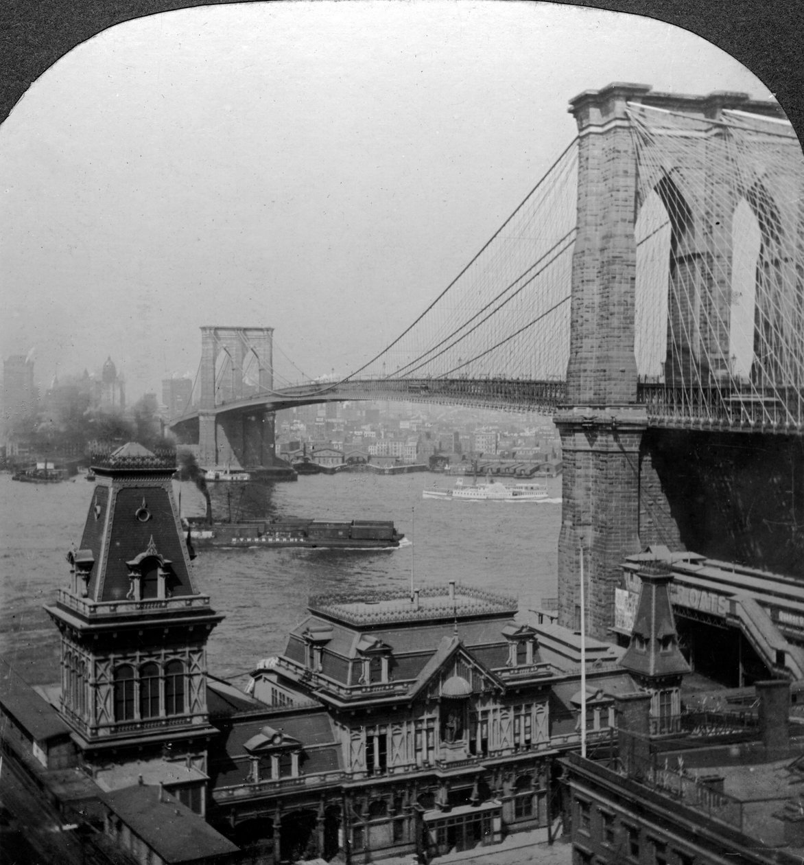 Ponte de Brooklyn, Nova Iorque, EUA. de Excelsior Stereoscopic Tours