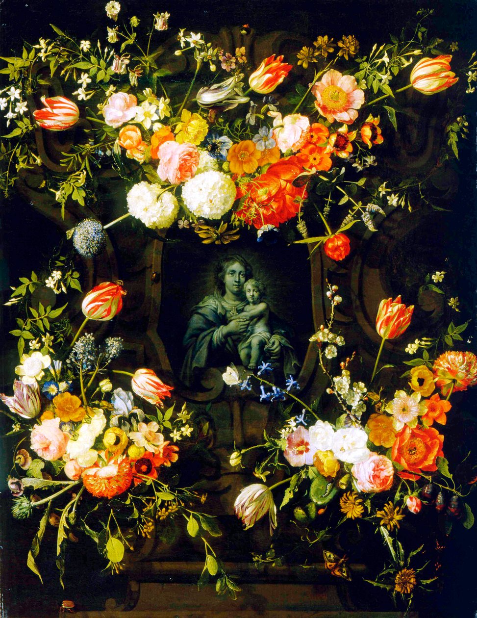 Madonna cercada por flores, 1662 de Eykens or Ijkens Ykens