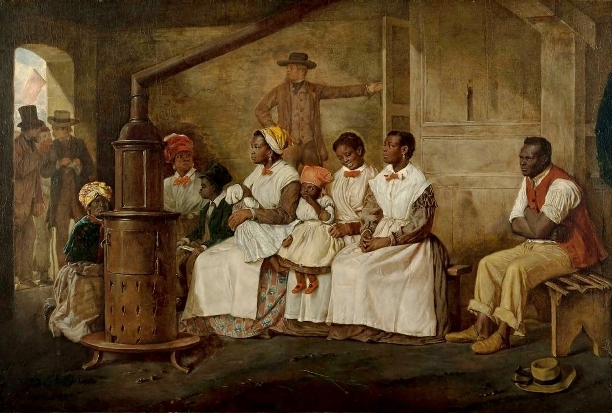 Escravos à espera de serem vendidos, Richmond, Virgínia de Eyre Crowe