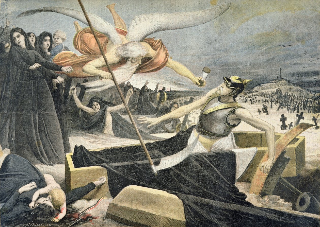 A morte de Bismarck, ilustração do suplemento ilustrado do Le Petit Journal, 14 de agosto de 1898 de F. L. and L. Royer Meaulle