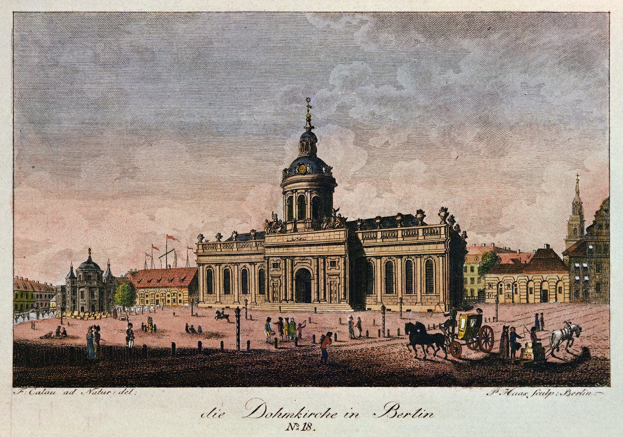 A Catedral de Berlim (gravura colorida) de F.A. Calau
