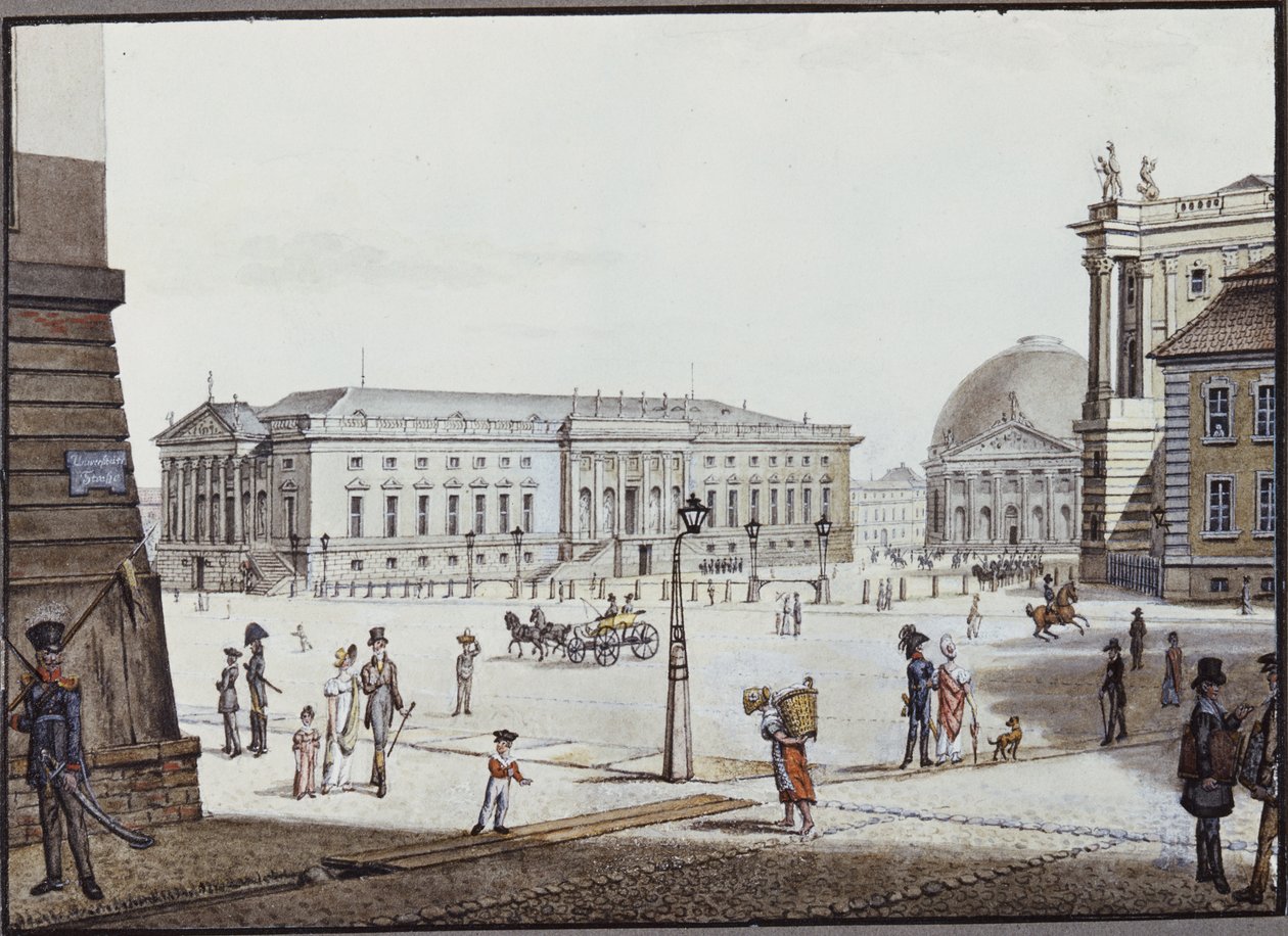 The Opernplatz, Berlim (caneta e tinta sobre papel) de F.A. Calau