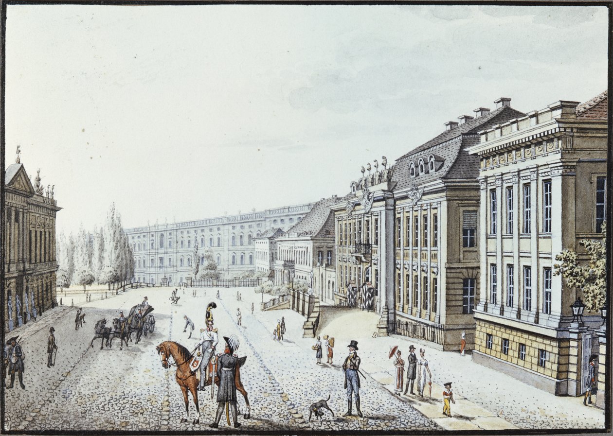 Vista do Palácio Real, Berlim (caneta e tinta sobre papel) de F.A. Calau