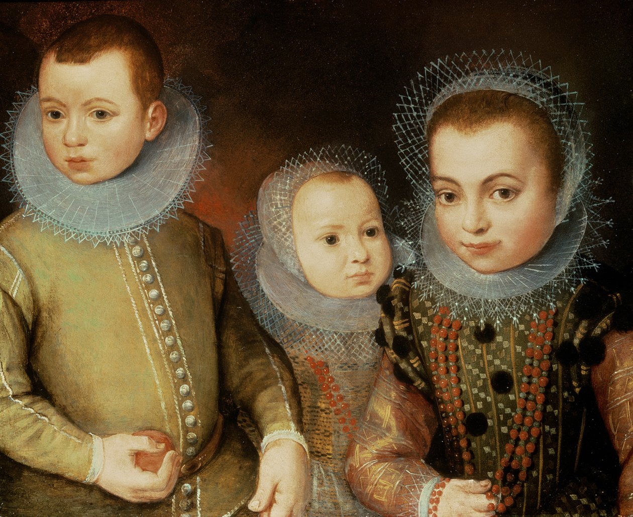 Retrato, de, três, tudor, crianças de F.F.