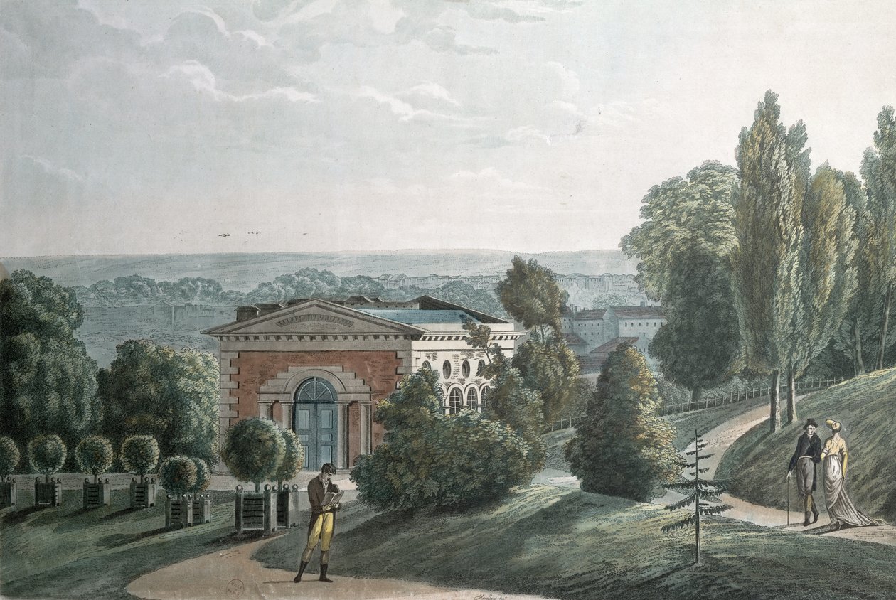 A estufa no Jardin des Plantes, Paris (aquatint) de F.G. Wexelberg