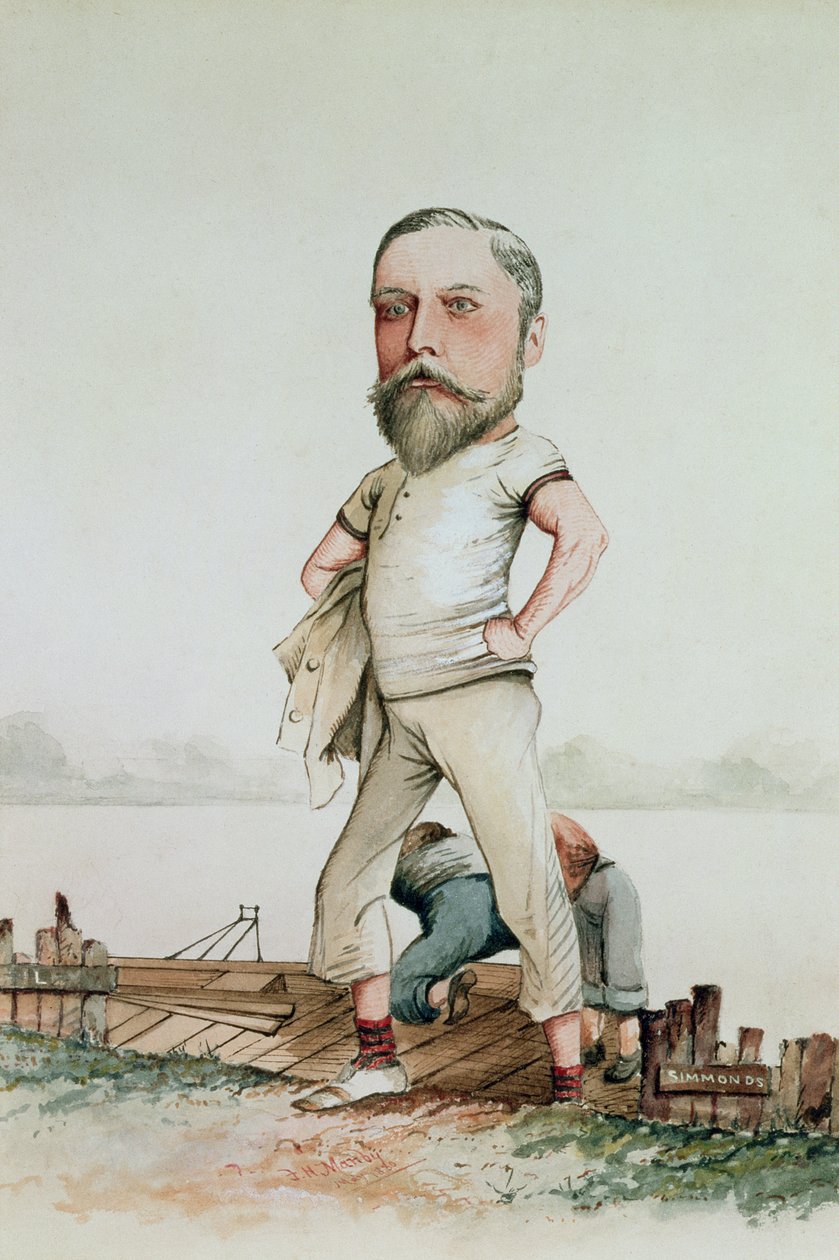 Um remo, caricatura de Eduardo VII (1841-1910) 1880 de F.H. Manby