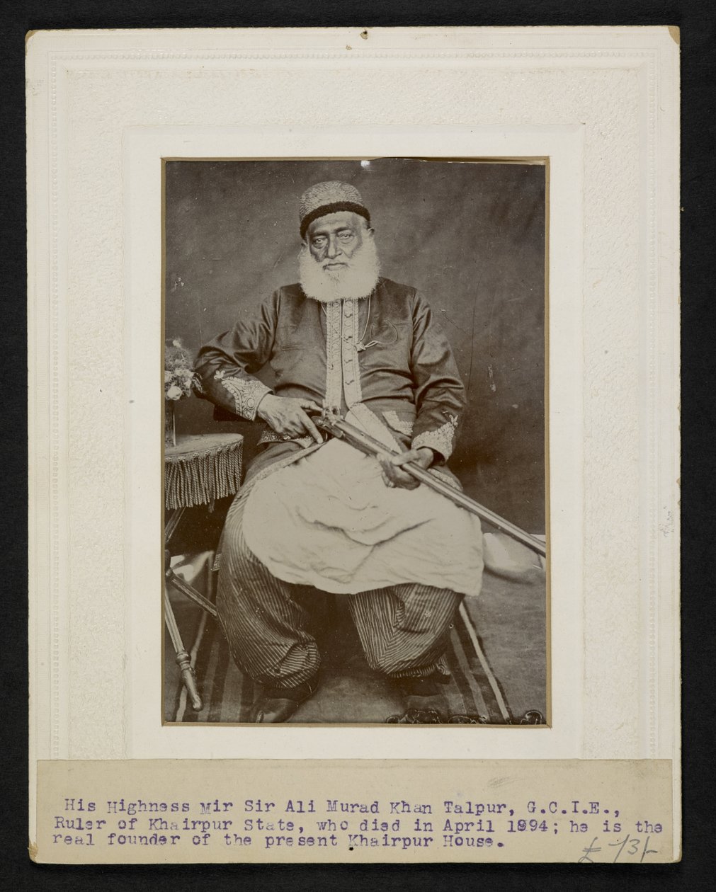 Sir Mir Ali Murad Khan Taipur III, governante do estado de Khaipur de F.L. Wadhumal