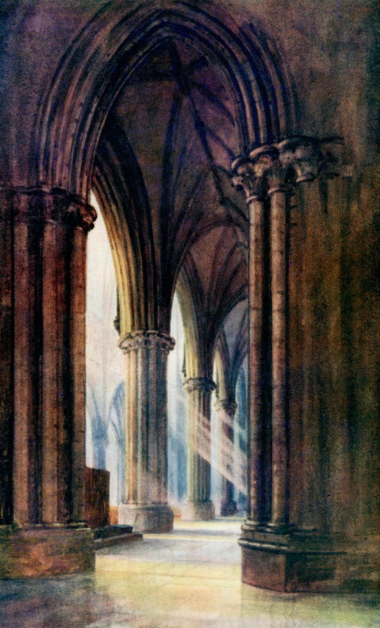 Interior da Catedral de Lincoln, 1924-1926 de FP Dickinson