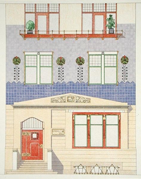 Design para a fachada de uma casa de cidade alemã, início do século XIX, da 