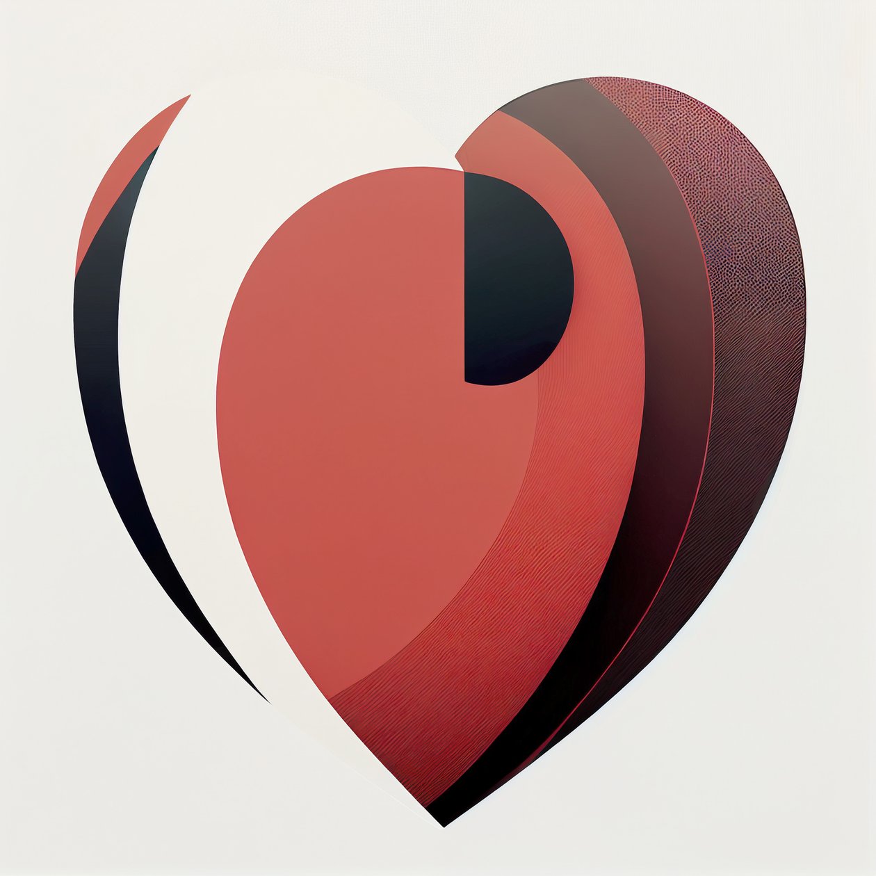 Um coração vermelho que simboliza o amor, pintura emocional, arte mural contemporânea de F. Abderrahim