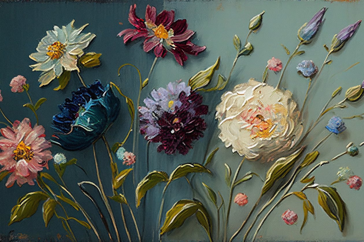 Arte floral abstrata antiga, decoração de parede do quarto, impressões de arte de parede de F. Abderrahim