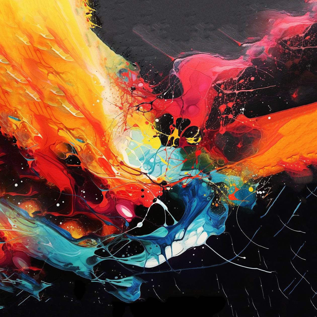 Pintura acrílica abstrata, decoração de parede de sala de estar, impressão a pedido de F. Abderrahim
