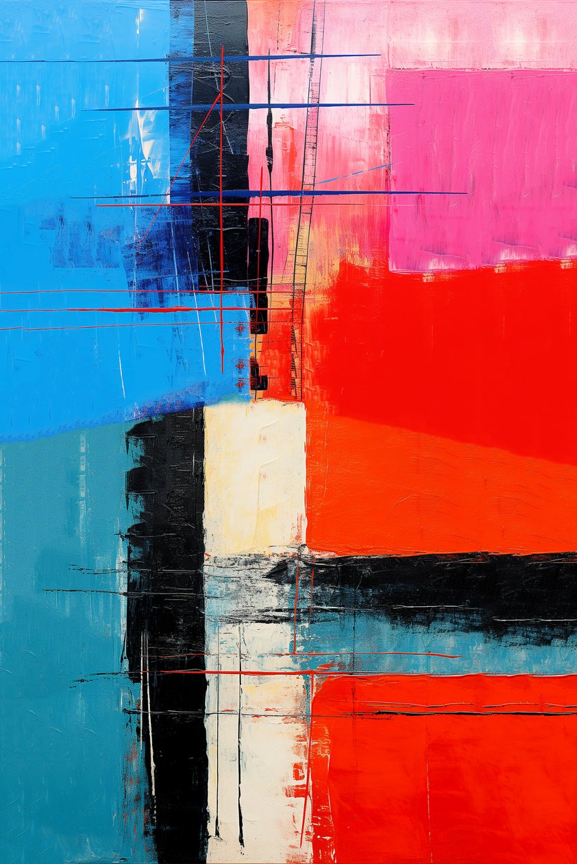 Pintura abstrata para quarto em tela vertical, impressões de arte para parede de F. Abderrahim