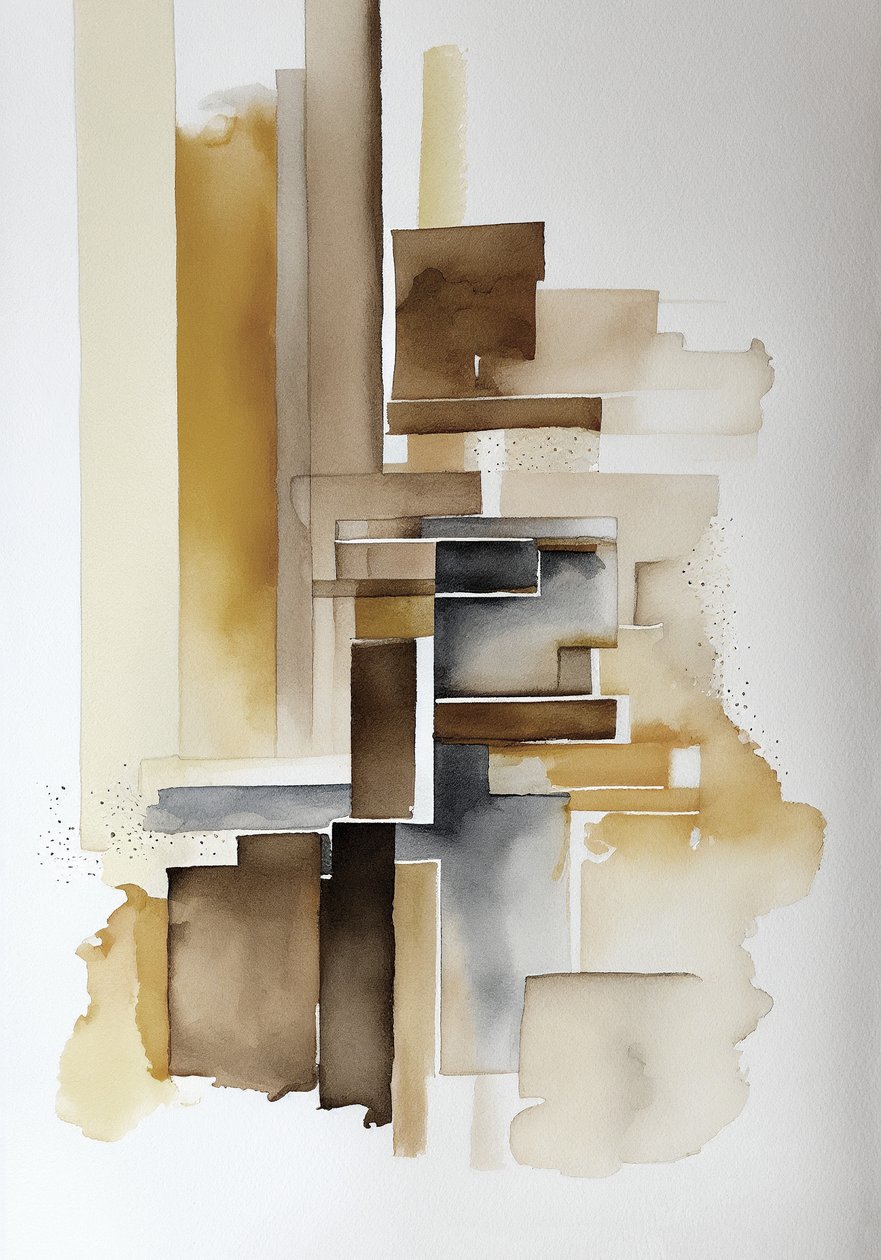 Pinturas abstractas em aguarela, ideais para uma decoração de parede elegante, Impressões em tela de F. Abderrahim