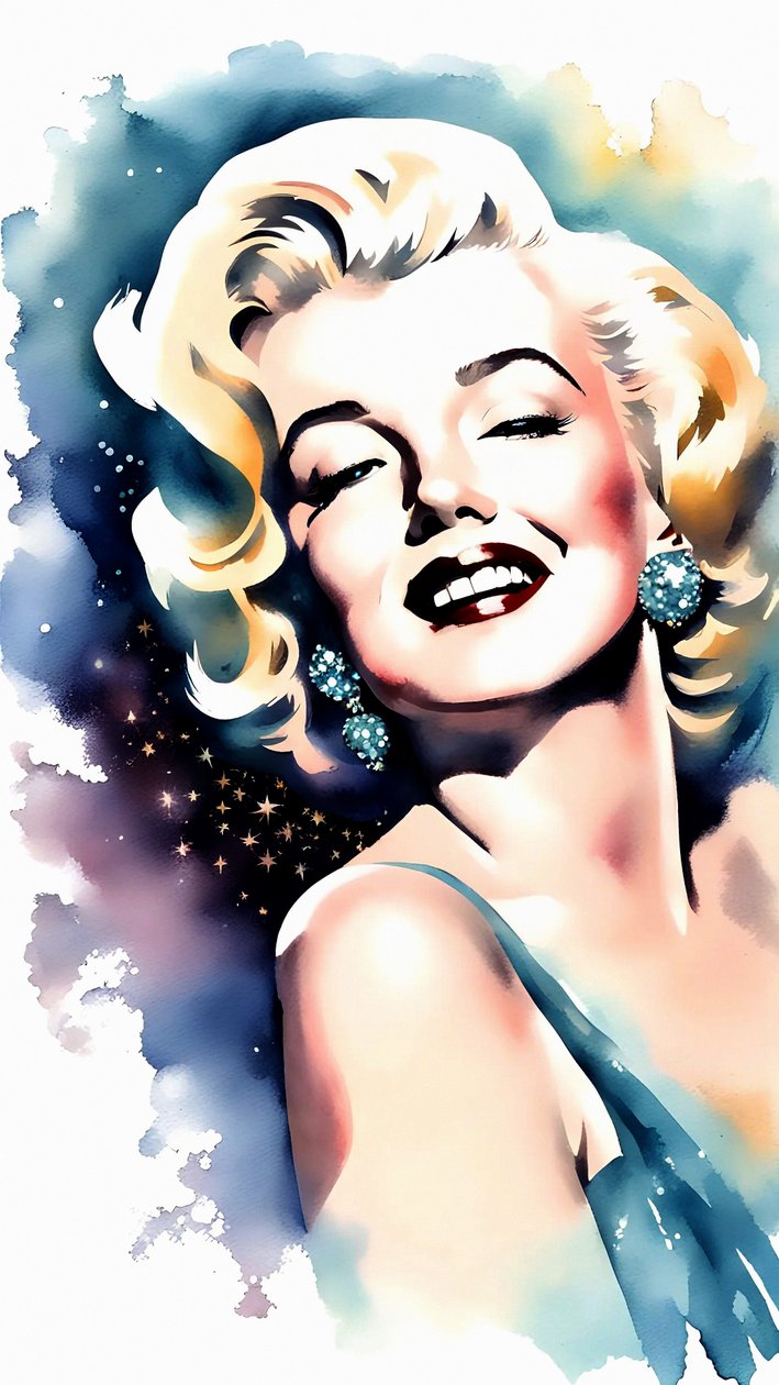 Belo retrato de Marilyn Monroe em tela, sala de estar e estúdio Decoração de parede, impressão a pedido de F. Abderrahim