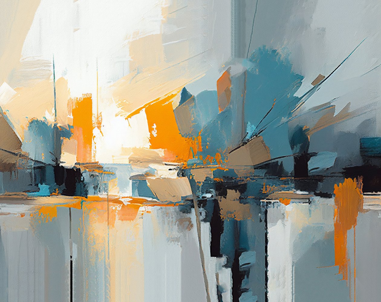 Pintura a óleo contemporânea composição textura abstração, parede Impressão de arte de F. Abderrahim