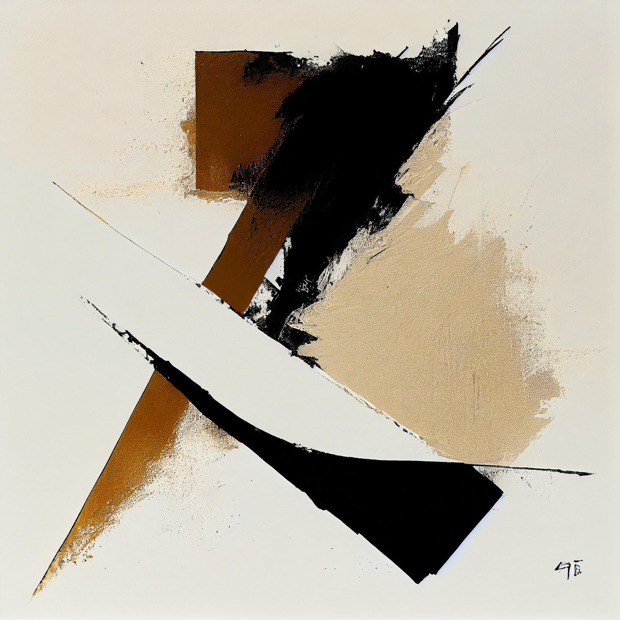 Pintura abstrata minimalista para ideias de decoração de parede de hall, impressões de arte de F. Abderrahim