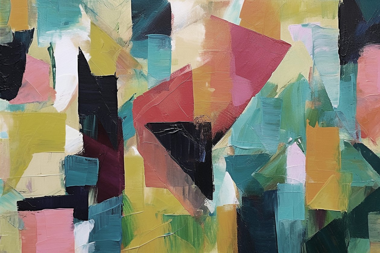 Pintura a óleo abstrata geométrica minimalista, impressões de arte em tela online de F. Abderrahim