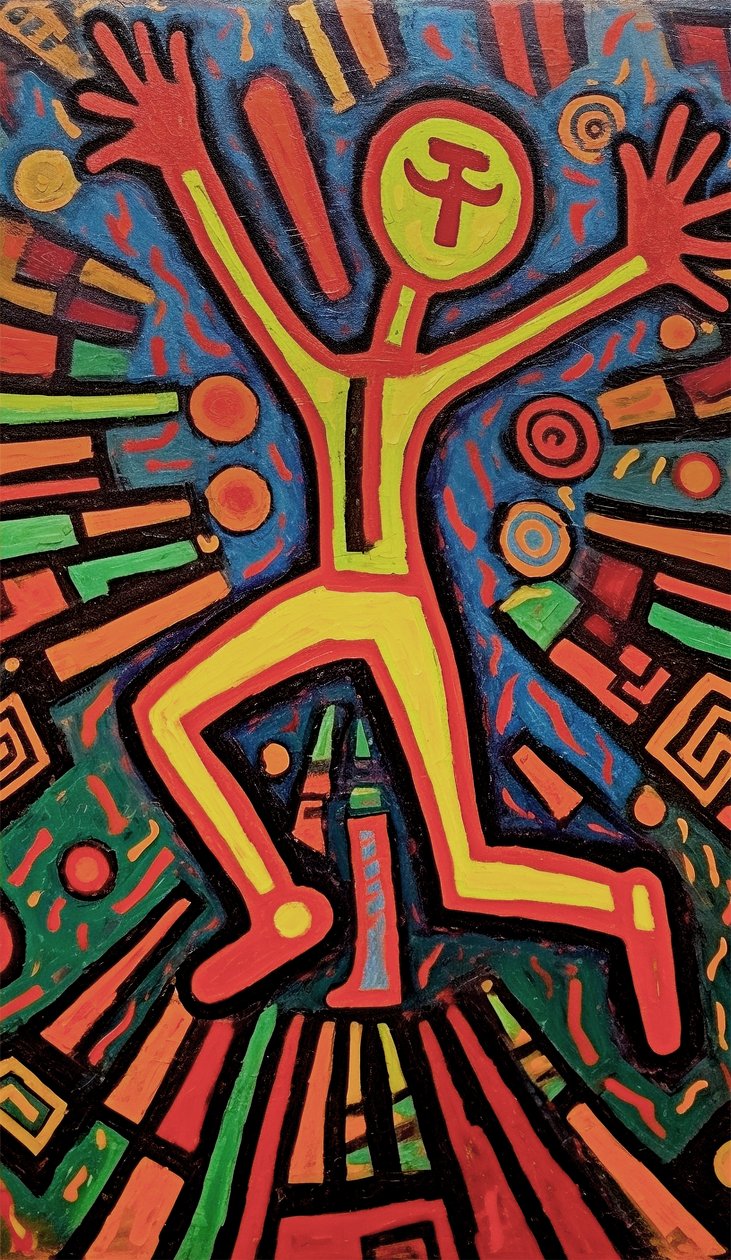 Pintura figurativa nativa, Naïve arte de parede emoldurada impressão a pedido para venda de F. Abderrahim