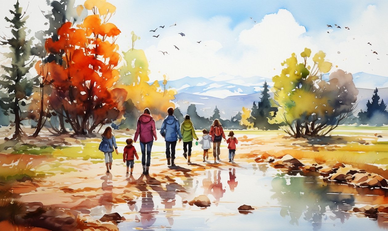 Caminhantes da natureza, paisagens de montanhas, árvores e água, impressões de arte mural para venda de F. Abderrahim