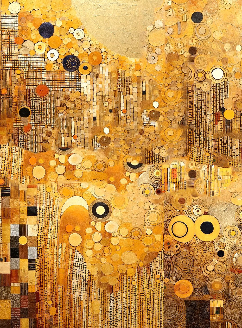 Fundo dourado abstrato vertical, impressões de belas artes de F. Abderrahim