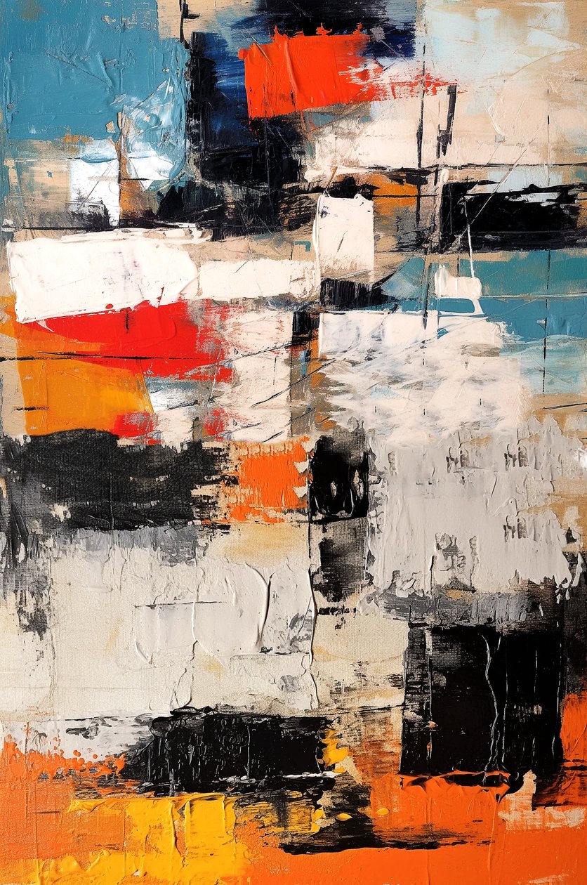 Vertical Pintura abstrata moderna para a sala de estar, impressões de posters para venda de F. Abderrahim