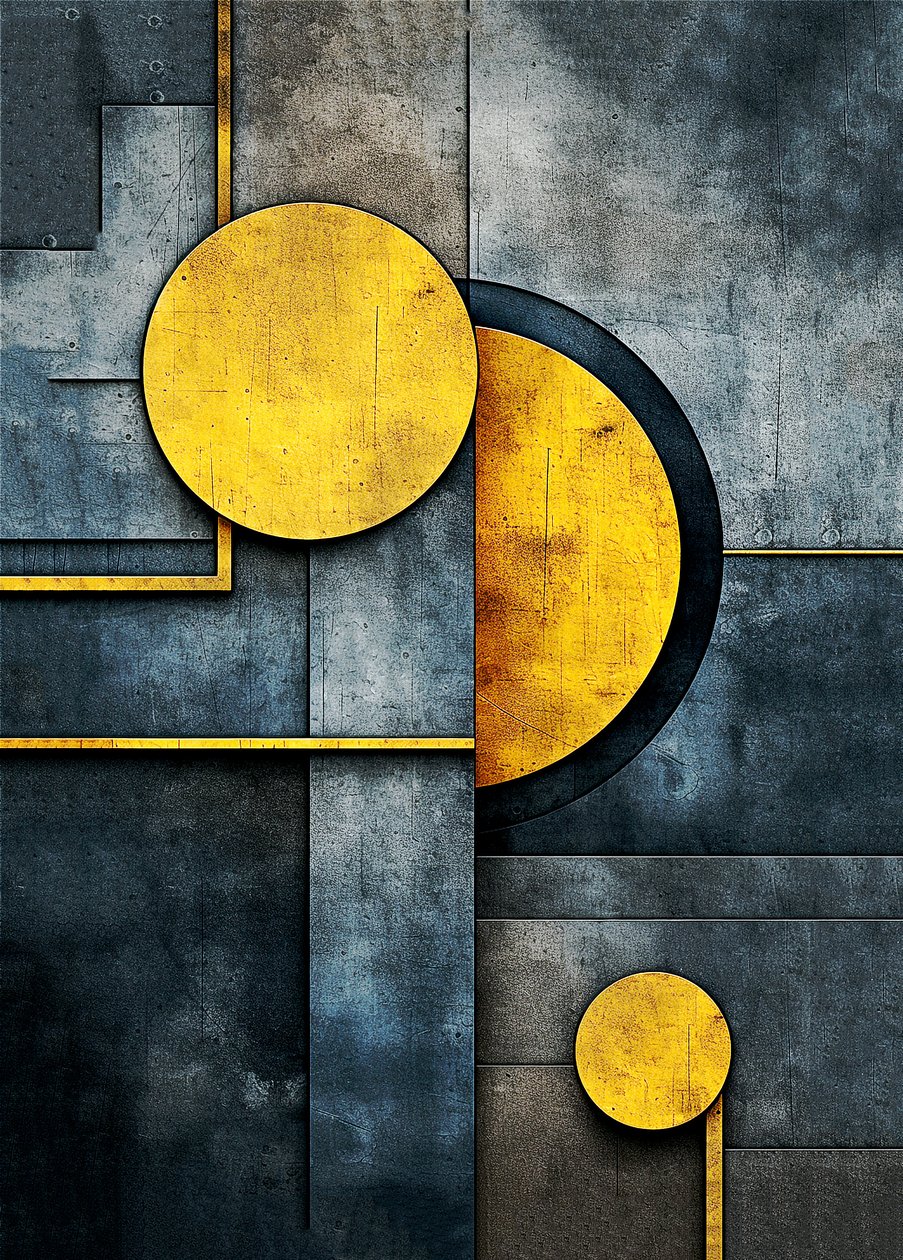 cacofonia de formas geométricas abstractas rende, wall Art print de F. Abderrahim