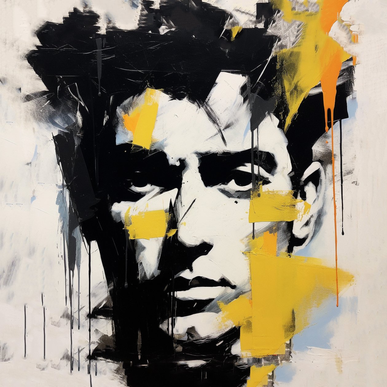 james dean retrato rosto, estilo Picasso , impressões de posters, impressão de posters a pedido de F. Abderrahim