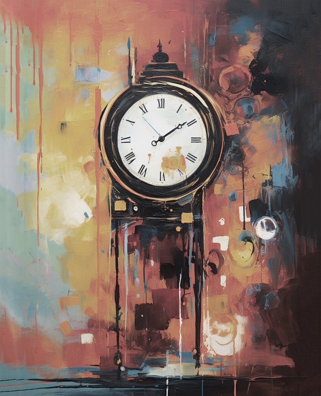 Relógios de parede clássicos vintage pintura, impressão em tela a pedido de F. Abderrahim