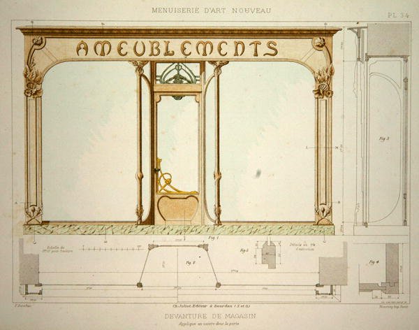 Design para uma fachada de loja, ilustração da 