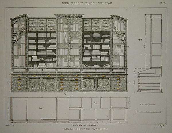 Design para gabinete de um estacionário, ilustração da 