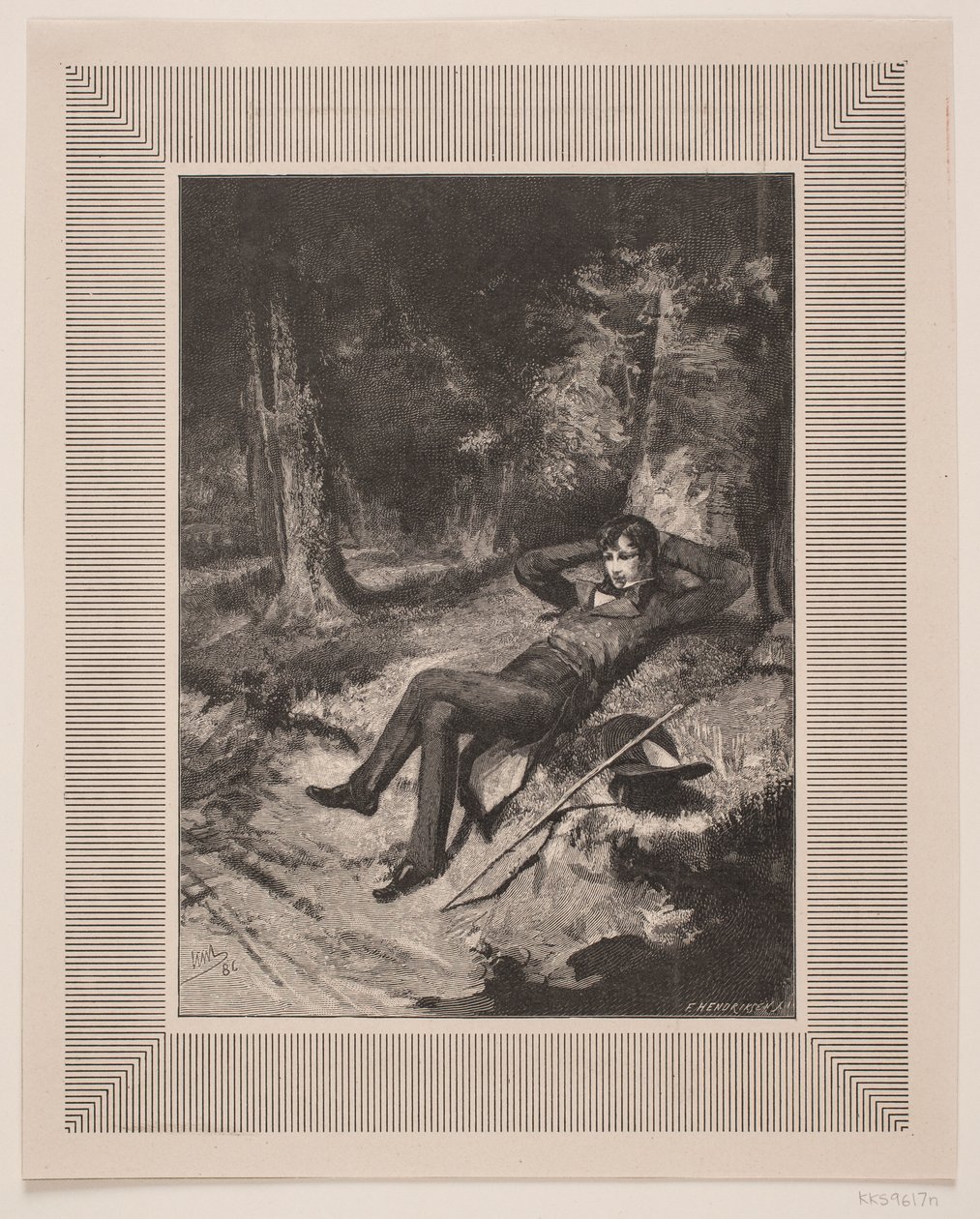 Ilustração para C. Hauch, "The Beloved" de F. Hendriksen