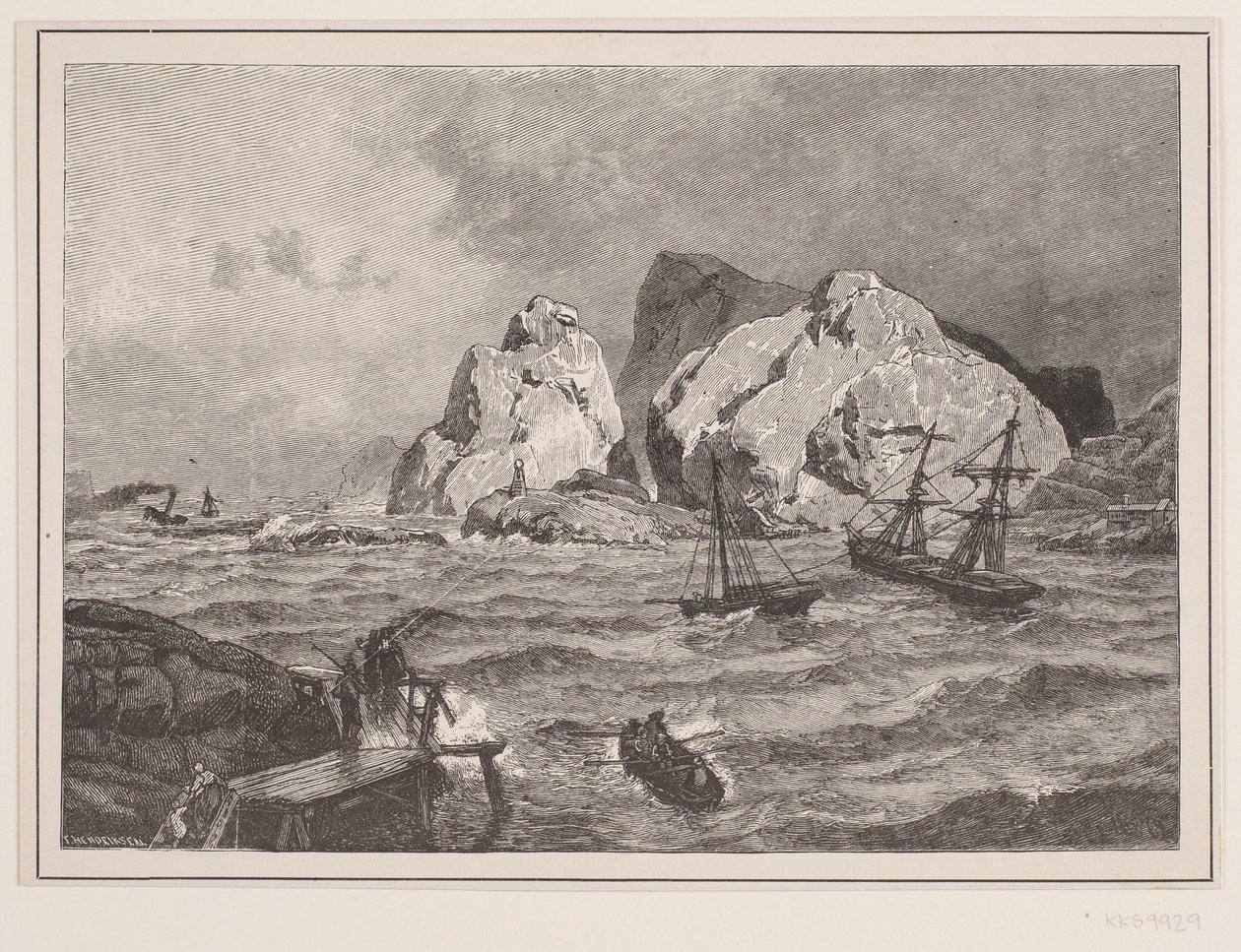 Porto de emergência na costa norueguesa de F. Hendriksen