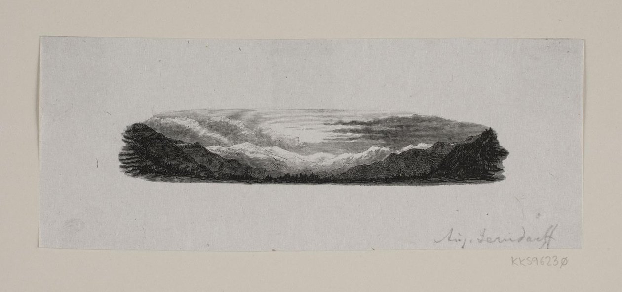 A vinheta. Montanhas nevadas de F. Hendriksen