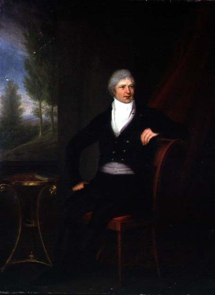 Retrato de um cavalheiro sentado por uma janela de F. Landsberg