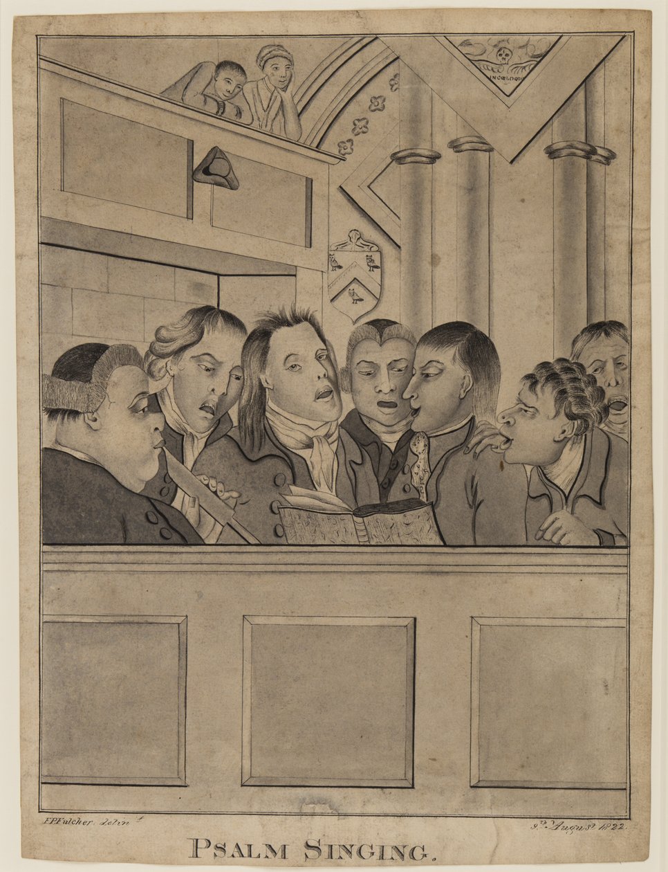 Salmos Cantando, 9 de agosto de 1822 (caneta, pincel e tinta no papel) de F. P. Fulcher
