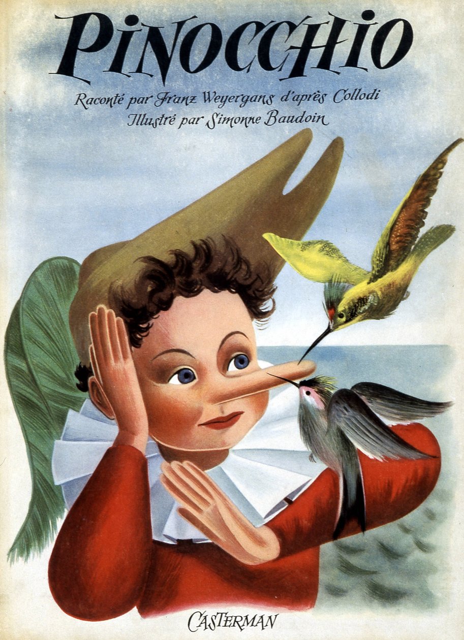 Capa do livro "Pinocchio", ilustrado por Simonne Baudoin, ed. CastermanAttention: RESERVAS DE DIREITOS de F. Rothier