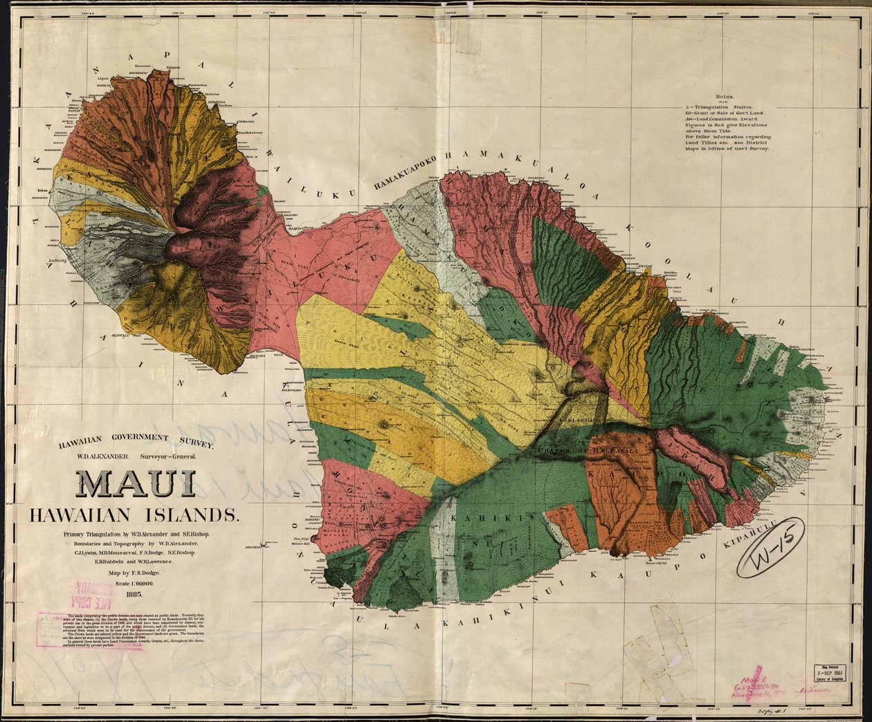 LC Havaí; 12 Disponível também através do site da Biblioteca do Congresso como uma imagem raster de F. S.; Alexander Dodge