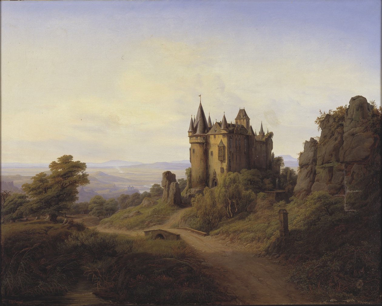 Castelo de Büresheim no rio Eifel de F. Sødring