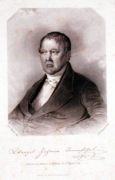 Retrato de Wenzel Johann Tomaschek (1774-1850) gravado por Albert Henry Payne (1812-1902) de F. T. (after) Mayer