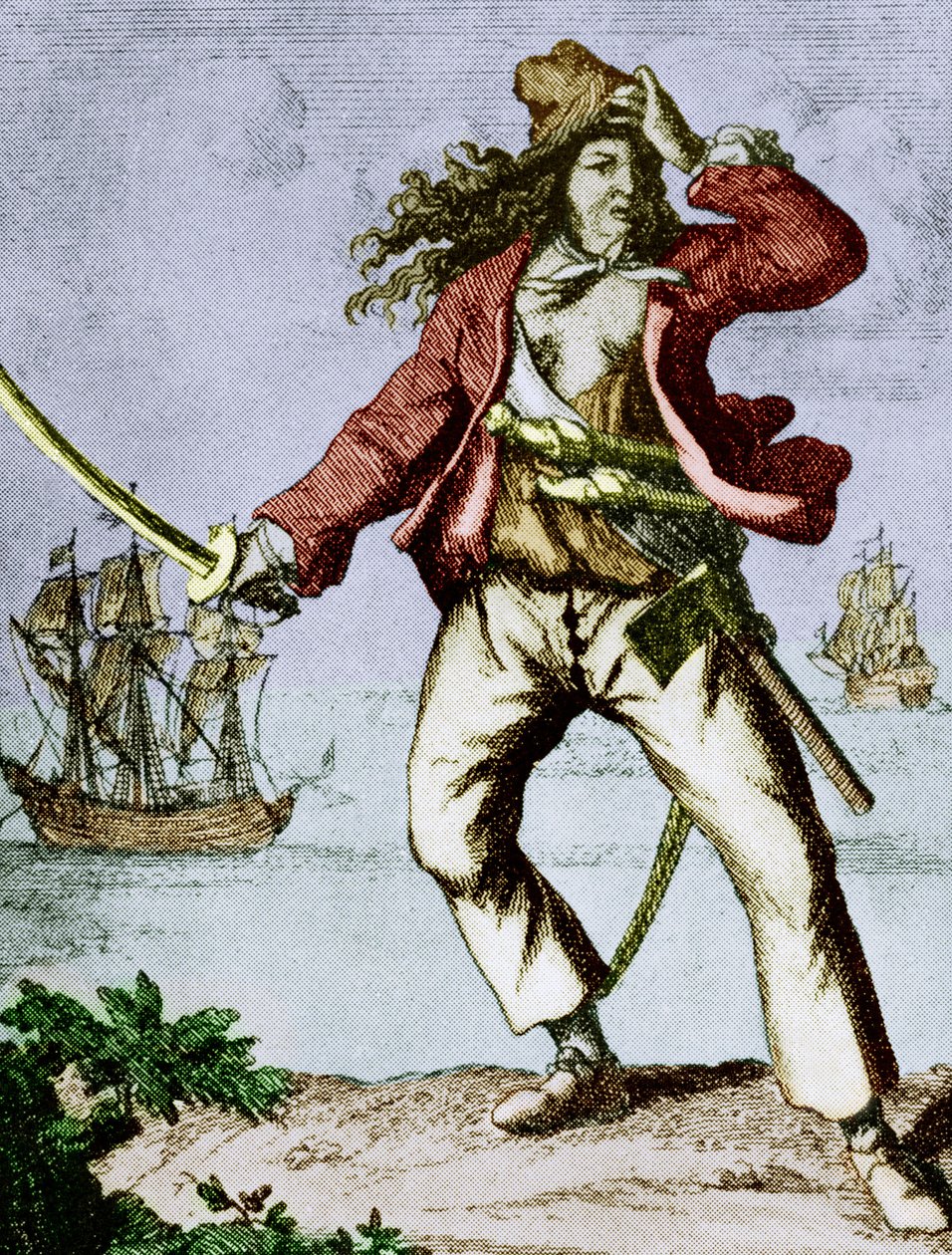 Mary Read (1690-1720) mulher inglesa pirata (gravura) de F. Wentworth