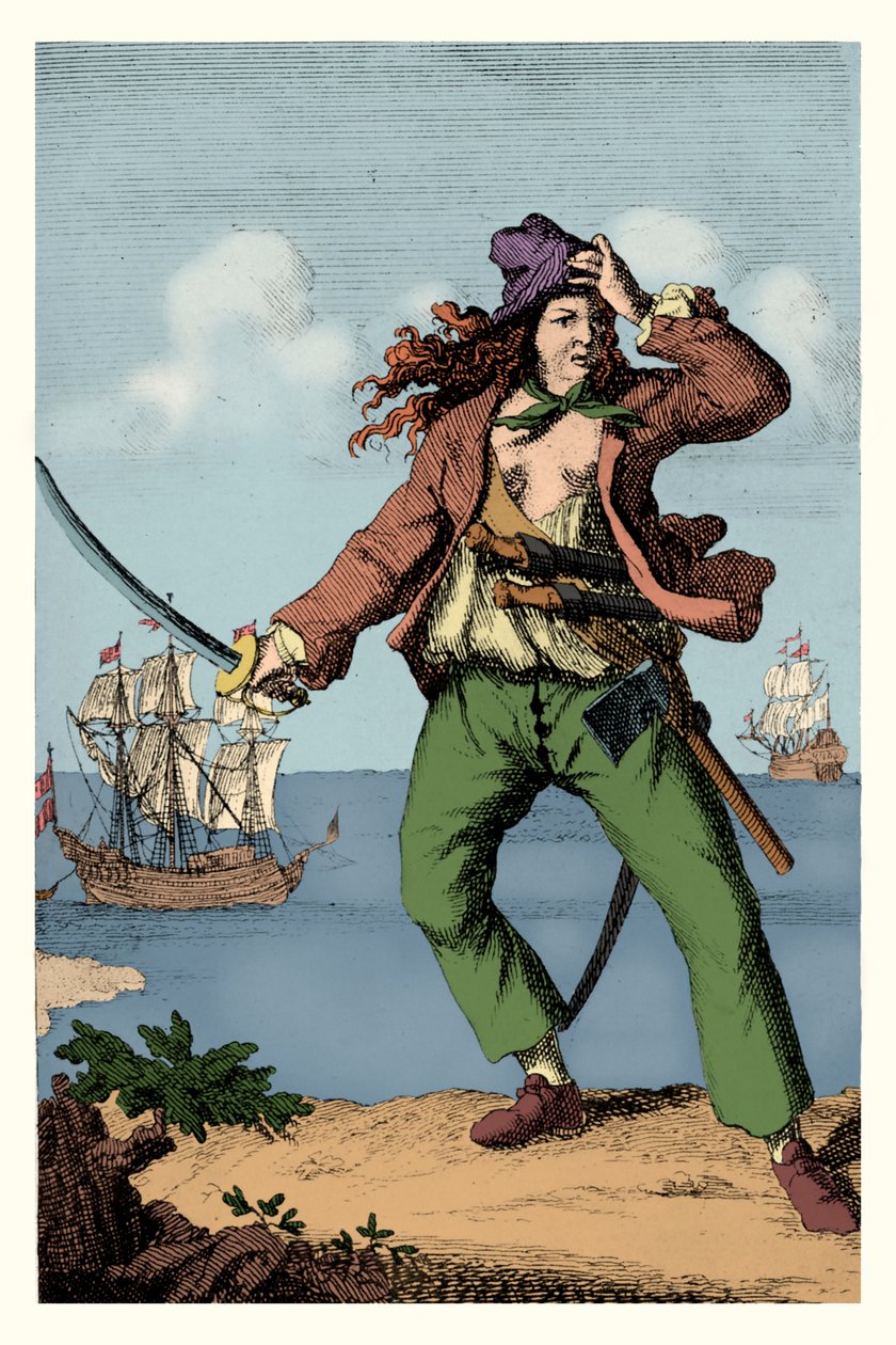 Mary Read - pirata inglesa (gravura) de F. Wentworth