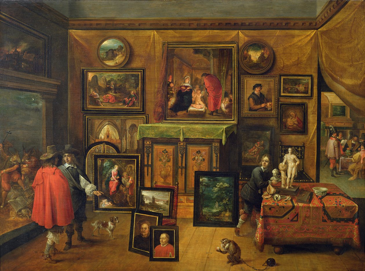 A galeria de imagens de Pieter Stevens, c.1640-48 (painel) de F. and Teniers Francken