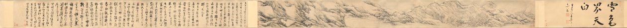 Neve colorindo o mundo de branco, 1690. de Fa Ruozhen