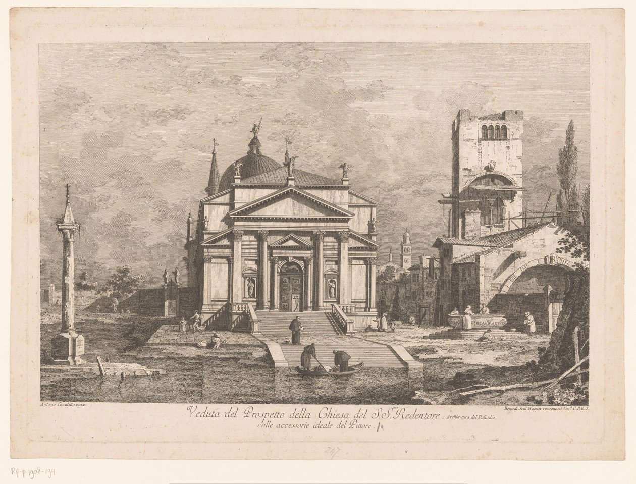 Vista de Il Redentore em Veneza
Veduta del Prospetto della Chiesa del S.S.mo Redentore (título sobre o objecto)
Vistas de Veneza baseadas em desenhos de Canaletto (título da série) de Fabio Berardi