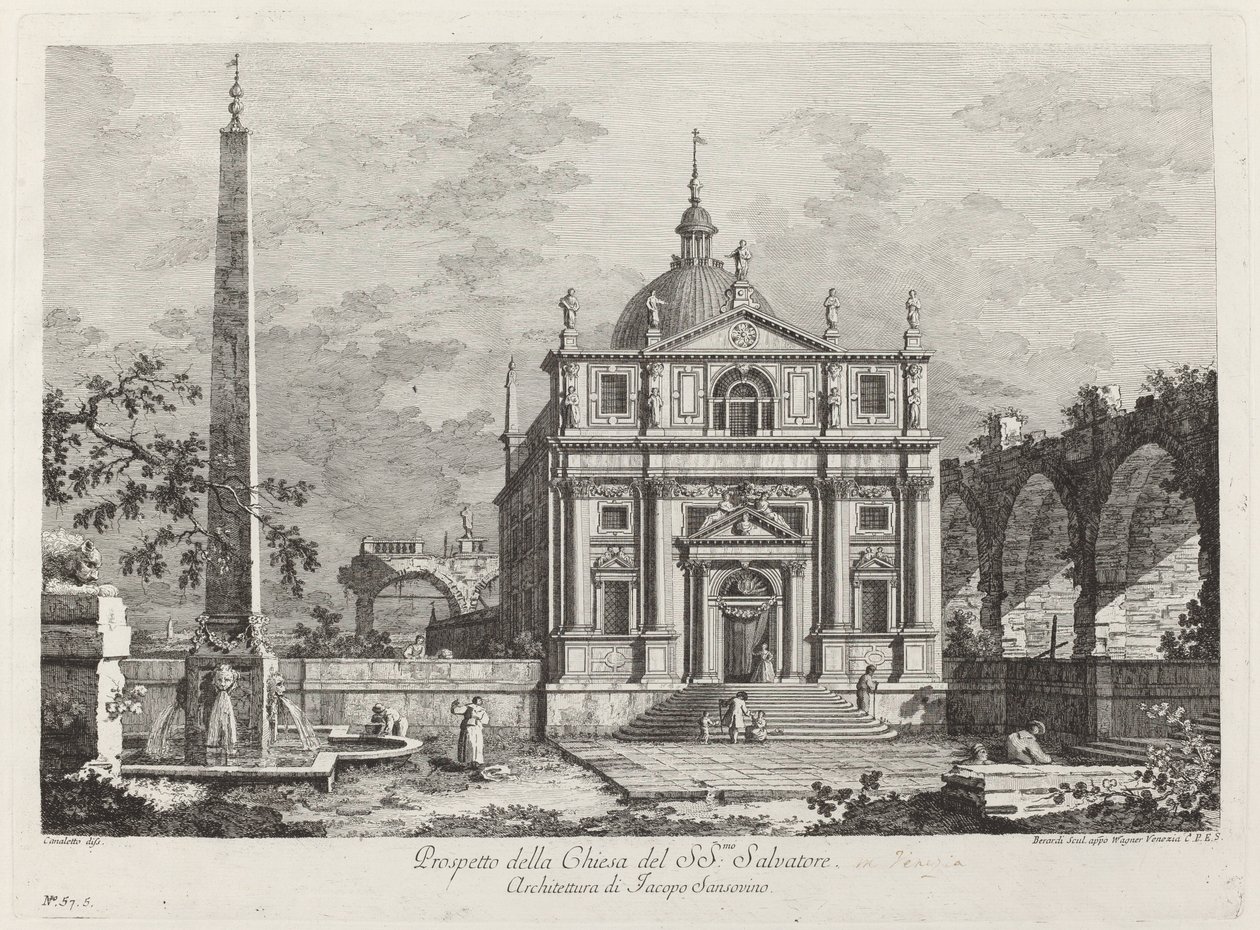 Prospecto da Igreja de SS. Salvador de Fabio Berardi after Canaletto