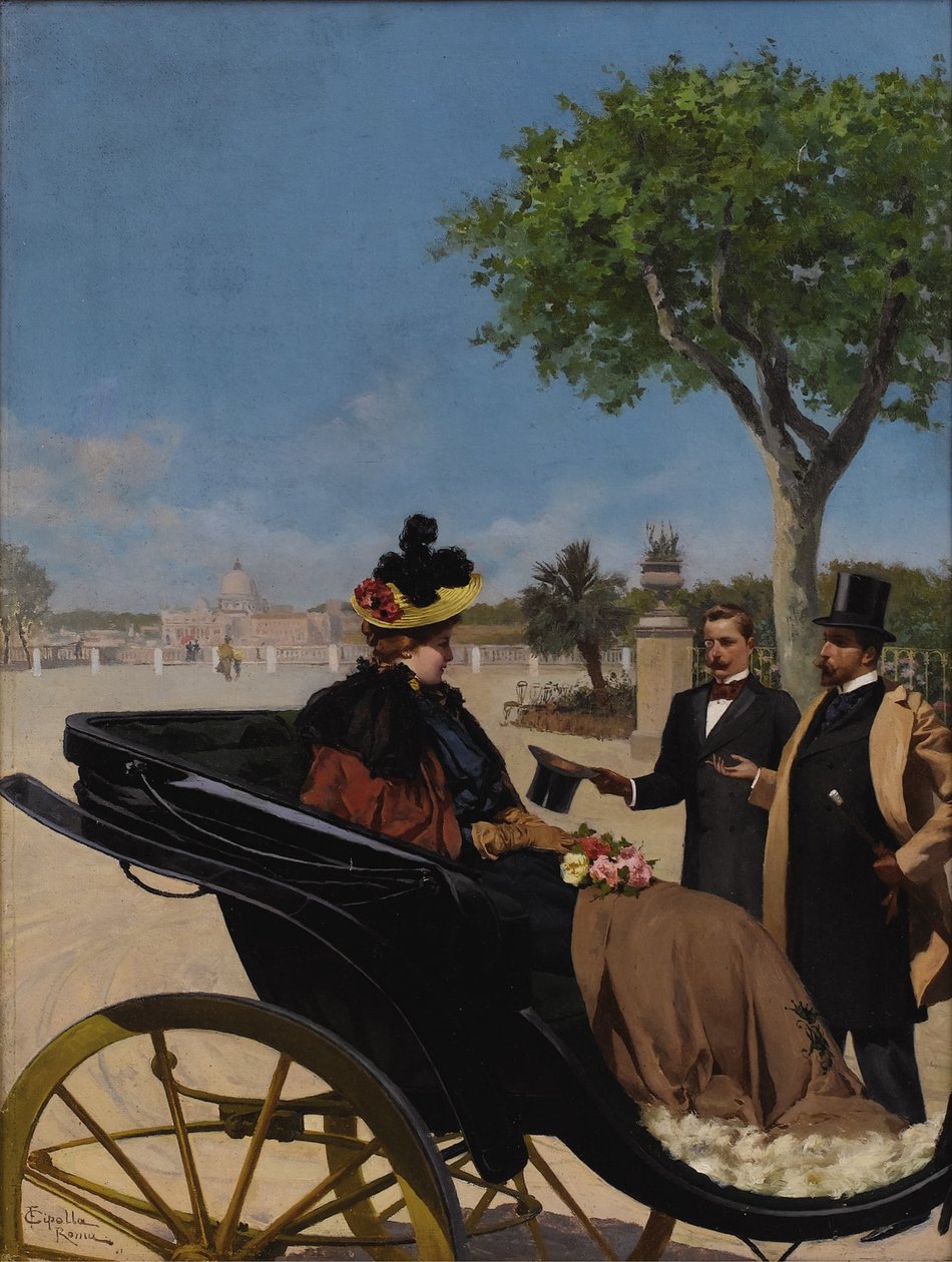 Chegada à Villa Borghese, 1878. de Fabio Cipolla