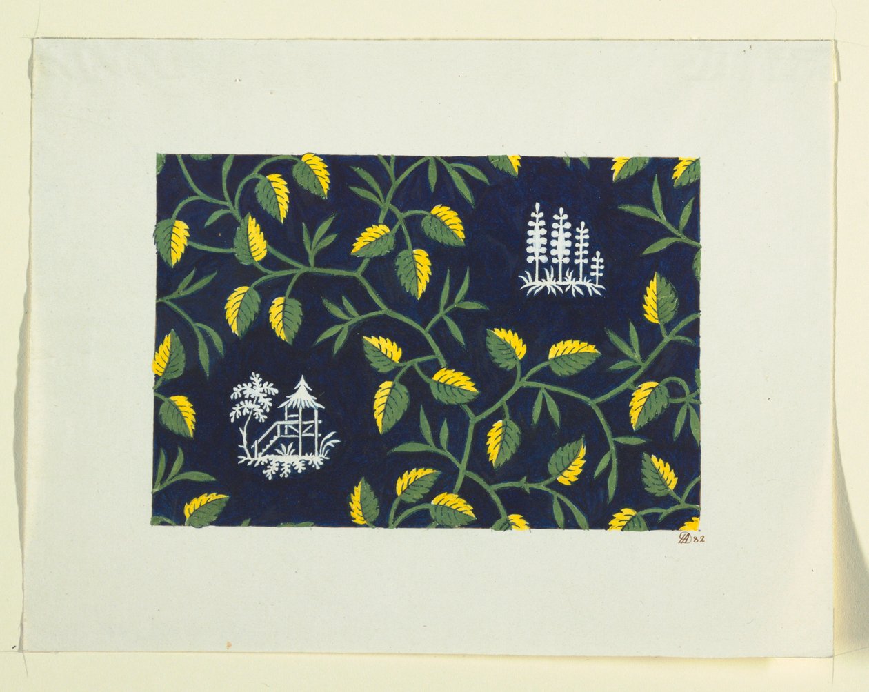 Design floral para tecidos impressos de Fabrique de Fazy aux Bergues