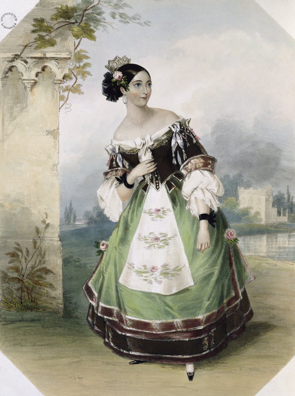 Emma Albertazzi como Zerlina em &39;Don Giovanni&39;, impresso por Charles Joseph Hullmandel (1789-1850) 1837 de Fanny Corbaut